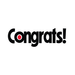Congrats Word typography Vector Design .