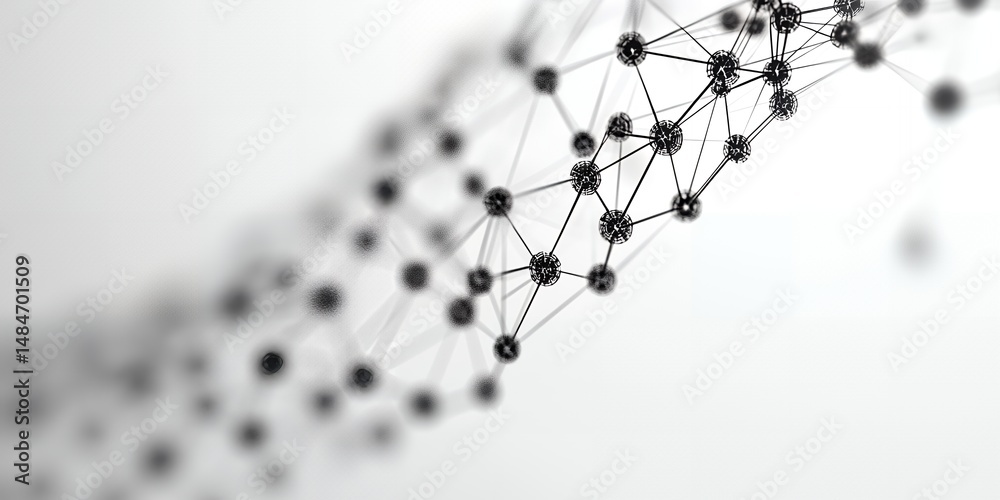 Poster abstract network connection dots lines background digital technology concept a complex web of interc