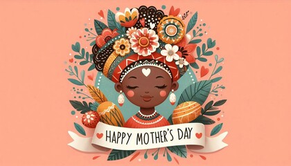 banner with the inscription Happy Mother's Day.