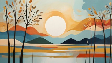Peinture abstraite, fond graphique coloré abstrait, décoration murale