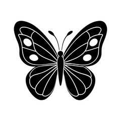 Butterfly Silhouette Icon for Nature, Garden, and Spring Season Design Vector Illustration
