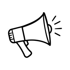 Hand Drawn Megaphone Line Icon Vector Illustration  
