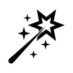 Magic Wand with Sparkling Stars for Fantasy and Fairy Vector Illustration
