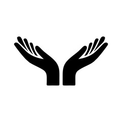 Open Hands Icon Symbolizing Care Support and Giving Concept Vector Illustration  
