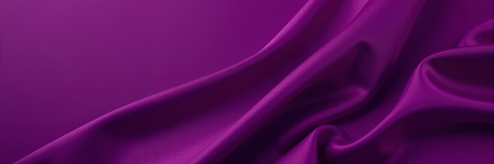 Purple satin fabric with flowing folds and smooth texture, luxury background.