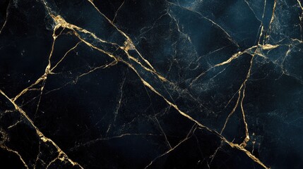 A close-up view of luxurious black marble with striking gold veins. showcasing its elegant texture and natural beauty. suitable for interior design and architectural applications