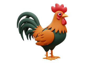 Fototapeta premium Illustration of a cartoon rooster farm animal poultry fowl bird on transparent background