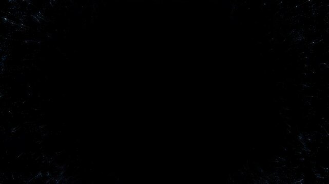 Blue fireworks style shockwave. 4K explosion shockwave effect and diverging waves on transparent background. Glowing shockwave particles. Overlay template.