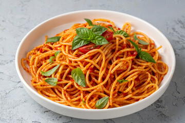 Delicious appetizer classic Italian spaghetti pasta and tomato sauce - Spaghetti bolognese