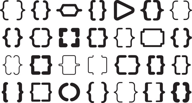 Diverse Set of Bracket Designs for Creative Projects Vector Art