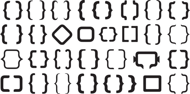 Assorted Bracket Styles Collection Vector Illustration