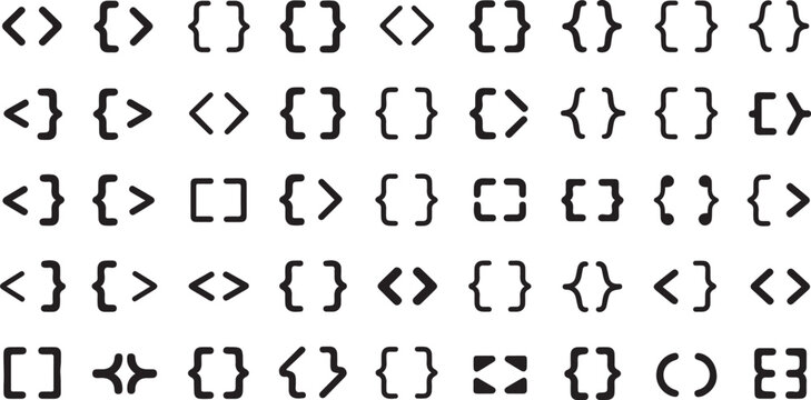 Collection of Different Bracket Types for Graphic Design Projects