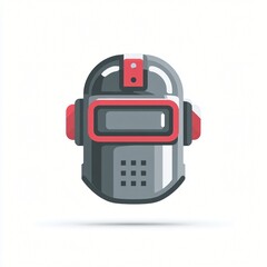Protective Welding Helmet Icon Industrial Safety Gear Flat Design Illustration