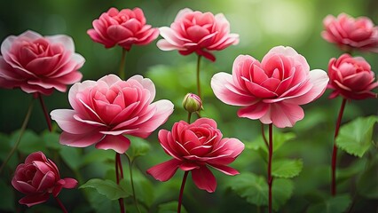 Obraz premium *Christmas Gingerbread Cookies and Ornaments on Red Wooden Background*