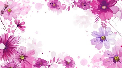 Fototapeta premium Flower frame for adding text Created with Generative AI technology