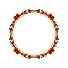 Colorful floral wreath art deco