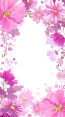 Fototapeta premium Flower frame for adding text Created with Generative AI technology