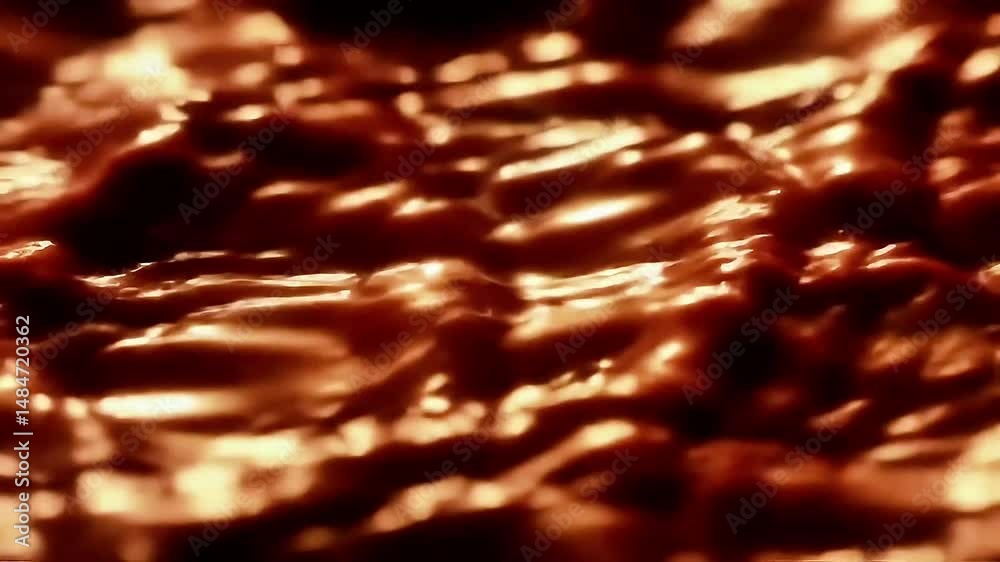 Poster abstract video of molten lava flowing with intense orange and red hues