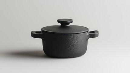 Black ceramic cooking pot