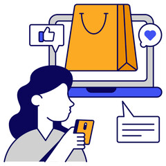 Modern design icon of online shopping
