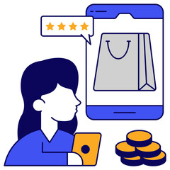 Modern design icon of mobile shopping