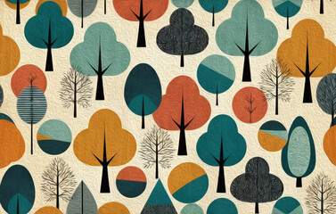 Tree . Oil painting. Pattern for printing on wall decorations, covers, leaflets, business cards