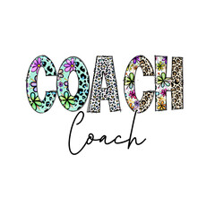 Fototapeta premium Colorful Coach Design with Flowers and Leopard Print