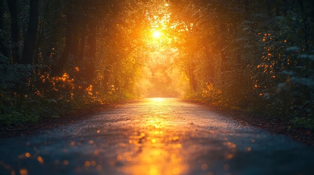 A bright glowing path ahead after a dark, stormy business journey