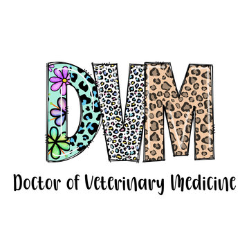 Colorful DMV Doctor of Veterinary Medicine Design
