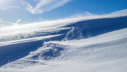 Serenity in snow drifts: A cold winter day with pristine snowy hills