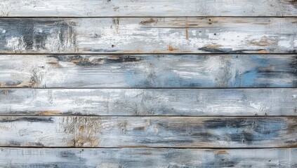 Weathered grey and blue painted wood planks