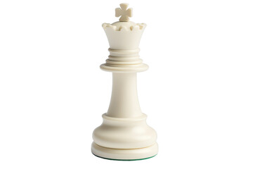 A close-up of a white chess queen piece.  Smooth, elegant design
