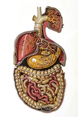 detailed anatomical drawing of human