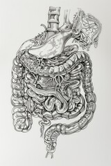 detailed anatomical drawing of human