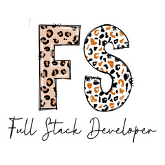 FS Full Stack Developer Leopard Print Design