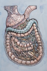 detailed anatomical drawing of human