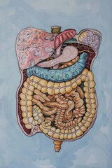 detailed anatomical drawing of human