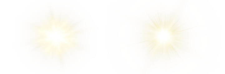 Obraz premium Vector transparent sunlight with sun glare. Overlay, Sun rays and glare, Sun, sunrays, light transitions, lens flare, light leaks and glare in PNG format. PNG sunlight flare. Golden flash and glare.