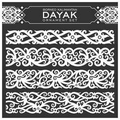 Borneo kalimantan dayak ornament set	