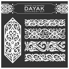 Borneo kalimantan dayak ornament set