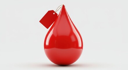 Obraz premium Blood Donation: A Precious Gift, Donate Blood, Save Lives, Red Blood Drop with Tag, Life-Saving Act, Medical Symbol, Global Health Initiative