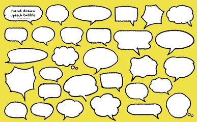 手描き感たっぷりのふきだし素材