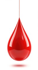 Fototapeta premium A Single Red Drop Hanging in Space: Abstract Minimalist Photography