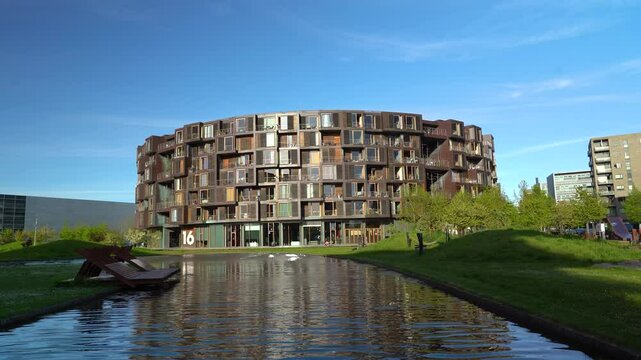 Copenhagen, Denmark - May 06, 2025: Tietgenkollegiet (The Tietgen Residence Hall, designed by Lundgaard and Tranberg), an award-wining student residence