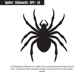 Black Spider Silhouette Vector | Creepy, Wildlife, Graphic Design