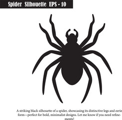 Black Spider Silhouette Vector | Creepy, Wildlife, Graphic Design