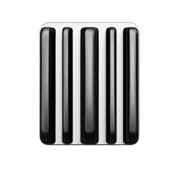 Abstract Black and White Parallel Bars create a modern minimalist pattern on transparent background