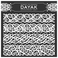 Borneo kalimantan dayak ornament set	