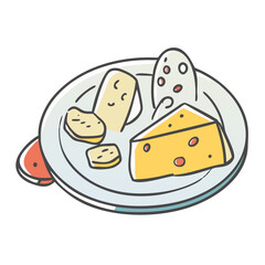 cheese platter icon, cheese platter vector illustration-simple illustration of cheese platter, perfect for cheese platter logos and icons