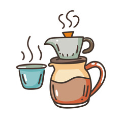 coffee brewing icon, coffee brewing vector illustration-simple illustration of coffee brewing, perfect for coffee brewing logos and icons